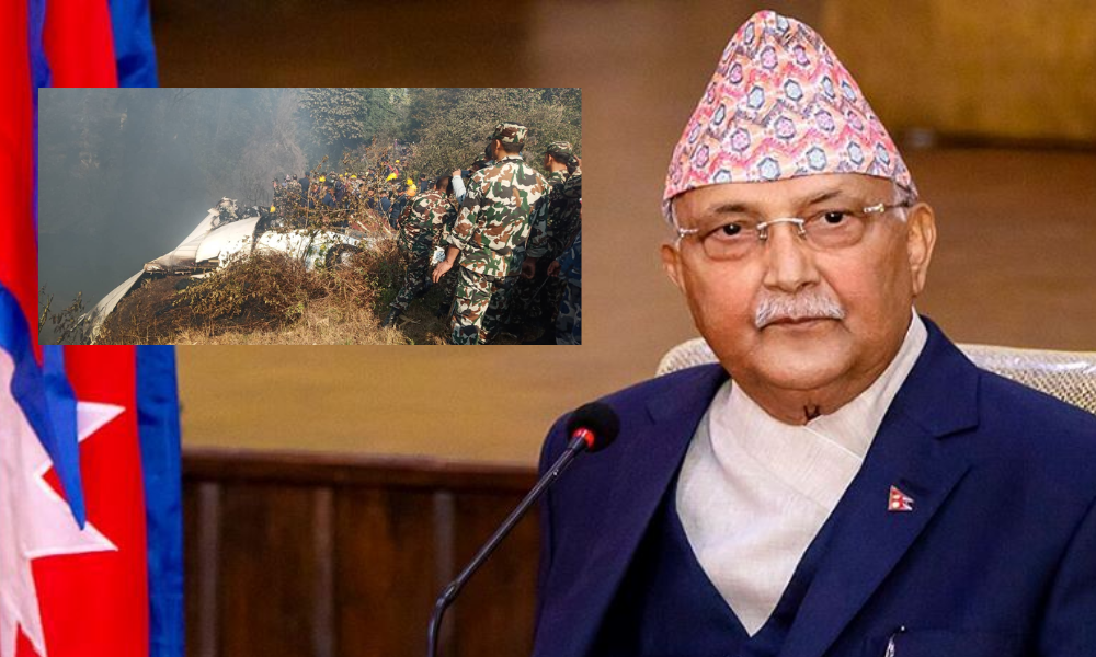 एमाले अध्यक्ष केपी शर्मा ओलीद्धारा पोखरा भएको विमान दुर्घटनाप्रति दु:ख प्रकट