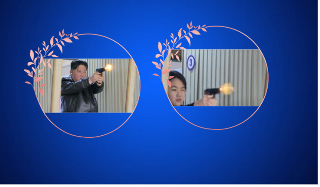 किम र छोरीबाट नयाँ पेस्तोल परीक्षण