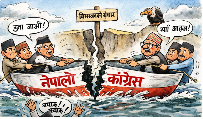 नेपाली कांग्रेस फुटको दिशामा  उन्मुख