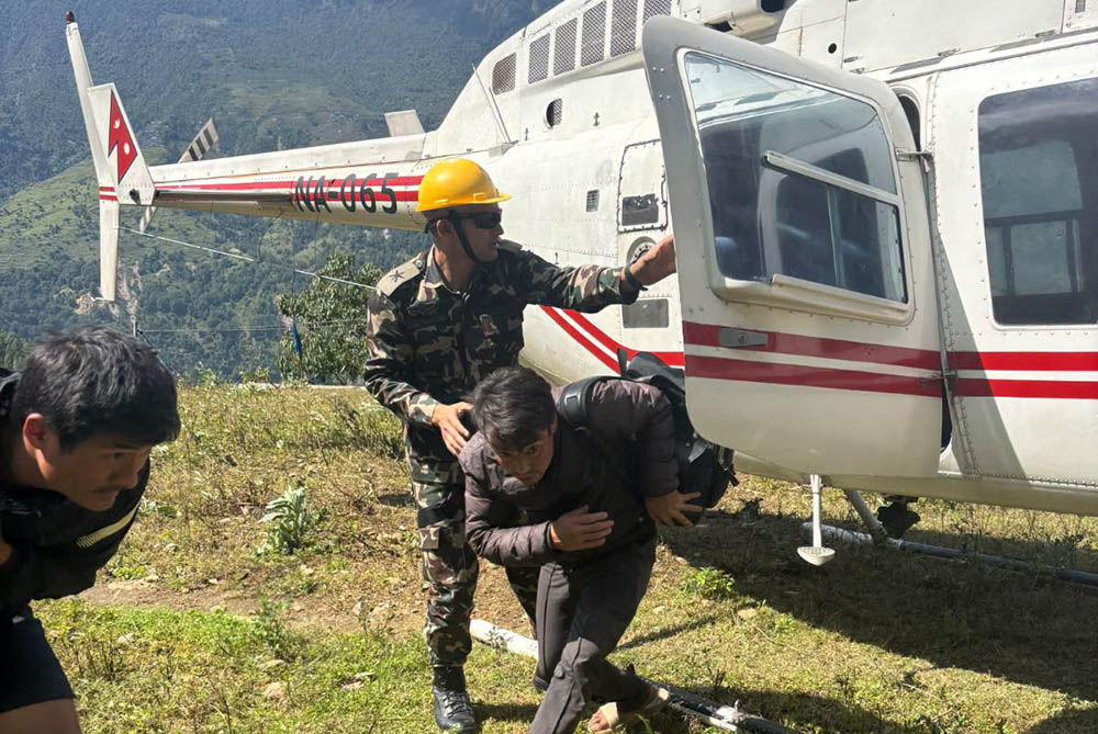 बूढीगण्डकी बाढी : नेपाली सेनाद्वारा ४९ जनाको उद्धार